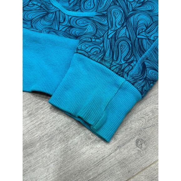 Rare Lululemon Womens Blue Turquoise Paisley Print Scuba Hoodie Jacket Size 10 - Picture 7 of 14